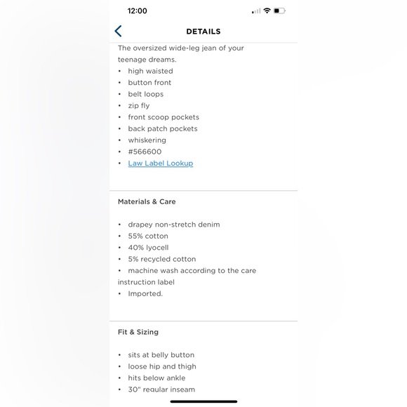 NWT Old Navy Extra High Rise Baggy Wide Leg Jeans Size 18 Black - Picture 8 of 8